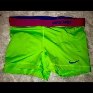 PRICE IS SET-Nike pro neon spandex shorts